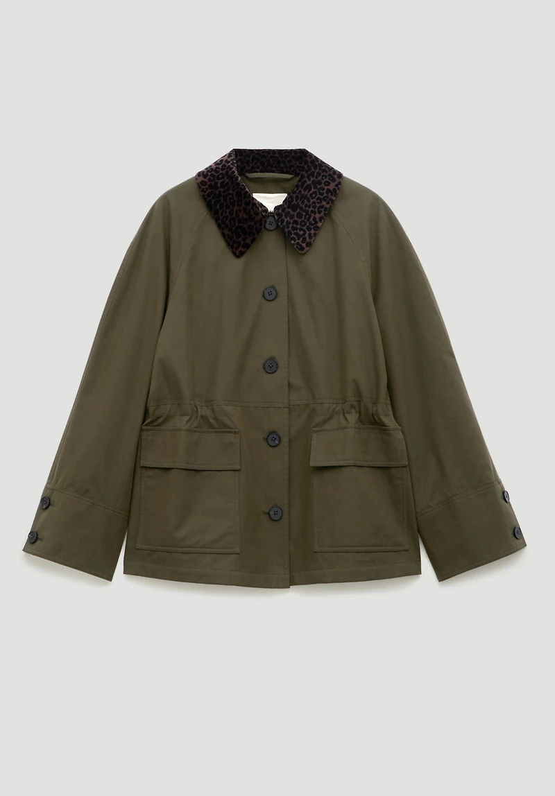 Hush Women's Leopard Collar Barn Jacket