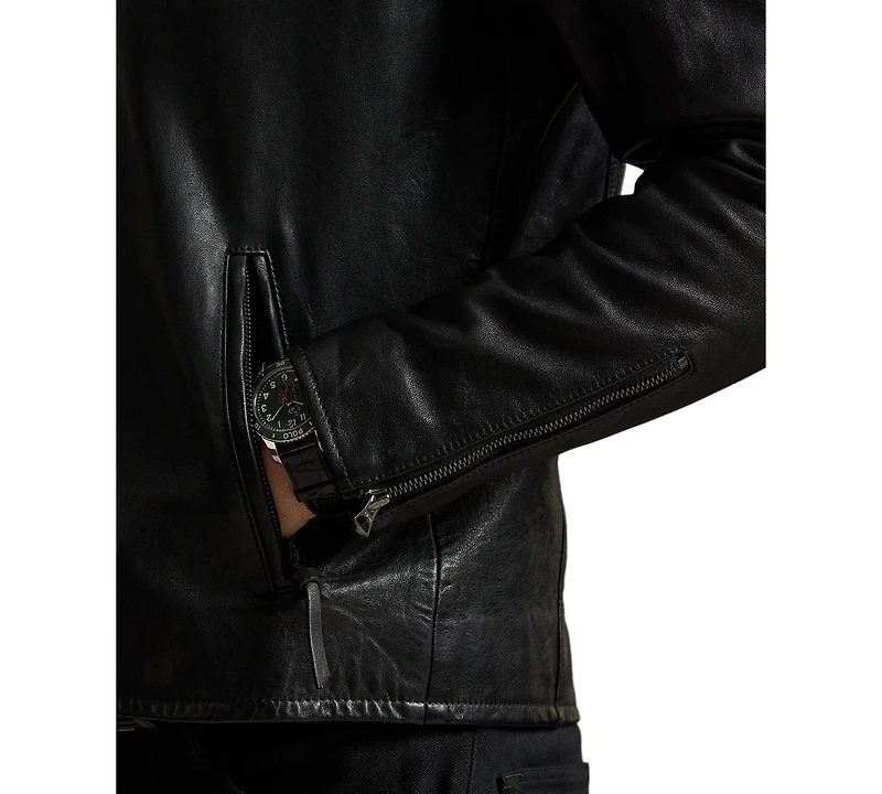 Polo Ralph Lauren Men's Cafe Racer Leather Jacket