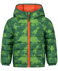 S Rothschild & Co Toddler Boys' 2T-5T Long-Sleeve Dino Print Midweight Packable Jacket