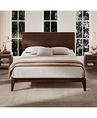 Streamdale Furniture Mid-Century Modern 12'' Bamboo Queen Platform Bed