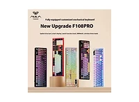 Aula F108 Pro, 104-Key Wireless Hot Swappable Mechanical Gaming Keyboard, Rgb, Knob, 8000 mAH Battery, Digital Screen