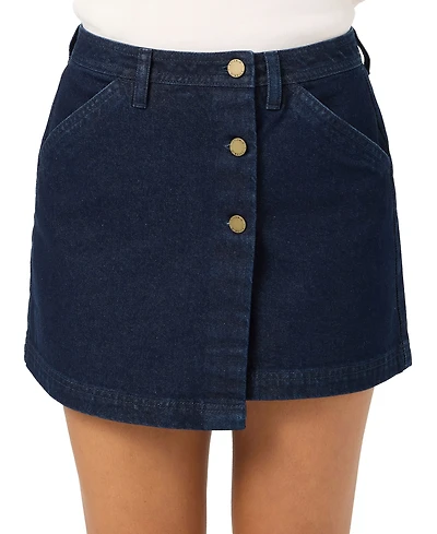 O'Neill Women's Originals Low-Rise Wrap-Front Denim Mini Skirt