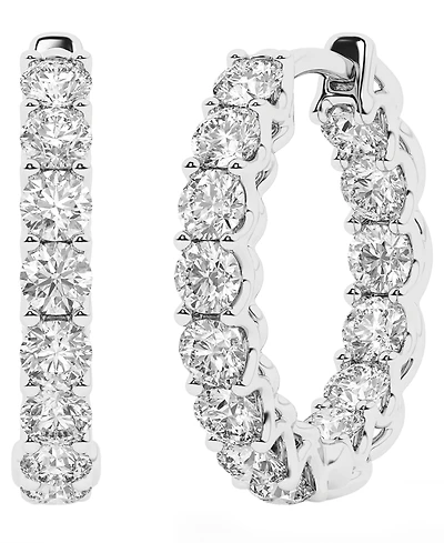 Forever Grown Diamonds Lab-Grown Diamond Hoop Earrings (2 ct. t.w.) in Sterling Silver