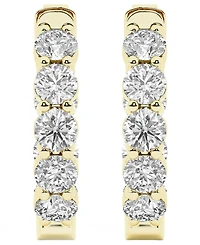Forever Grown Diamonds Lab-Grown Diamond Hoop Earrings (2 ct. t.w.) in 14k Yellow Gold-Plating Over Sterling Silver
