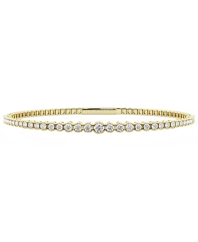 Forever Grown Diamonds Lab-Grown Diamond Bangle (2 ct. t.w.) in 14k Gold-Plating Over Sterling Silver