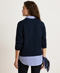 Lauren Ralph Women's Layered Button-Trim V-Neck Sweater