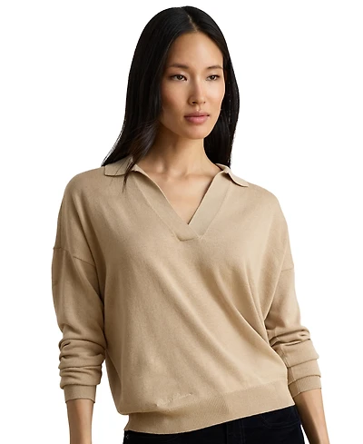 Lauren Ralph Women's V-Neck Polo Sweater