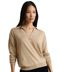 Lauren Ralph Women's V-Neck Polo Sweater