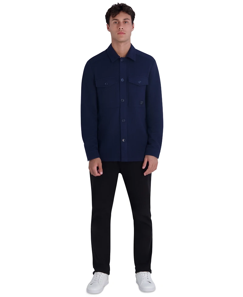Karl Lagerfeld Paris Men's Pique Shirt Jacket