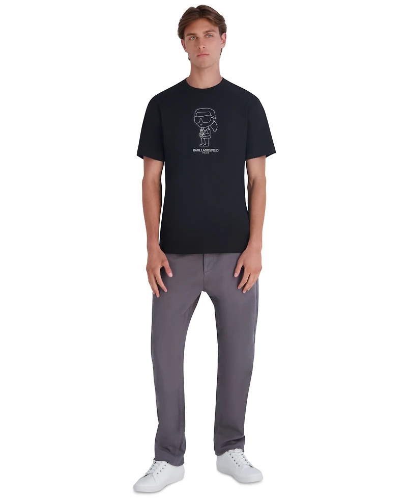Karl Lagerfeld Paris Men's Outlined Crewneck T-Shirt