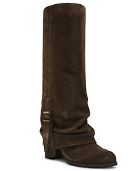 Steve Madden Women's Bozeman Cuffed Block Heel Tall Slouch Boots
