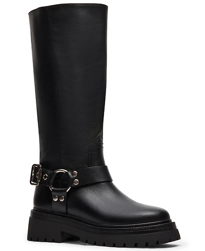 Steve Madden Women's Everest Platform Lug-Sole Engineer Tall Boots