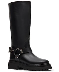 Steve Madden Women's Everest Platform Lug-Sole Engineer Tall Boots