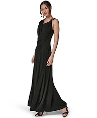Donna Karan New York Women's Asymmetrical Neck Draped Gown