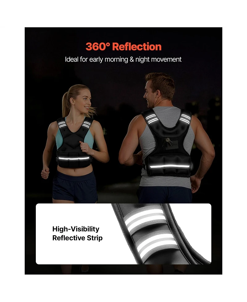 Vevor 11-20lb Adjustable Weighted Vest for Men Women Strength Training Running