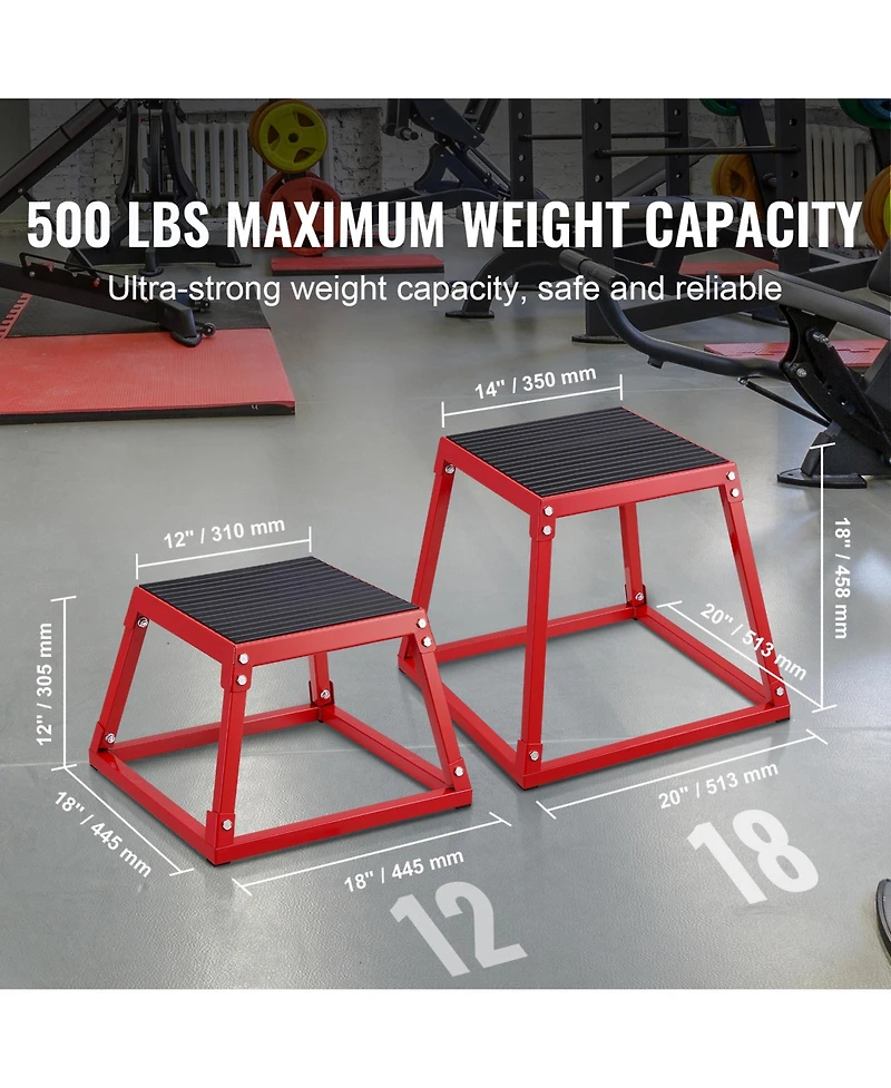 Vevor 12" Plyometric Jump Box Fitness Exercise Plyo Box Step Cross Antislip