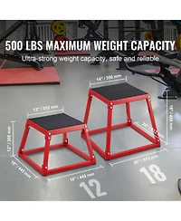 Vevor 12" Plyometric Jump Box Fitness Exercise Plyo Box Step Cross Antislip