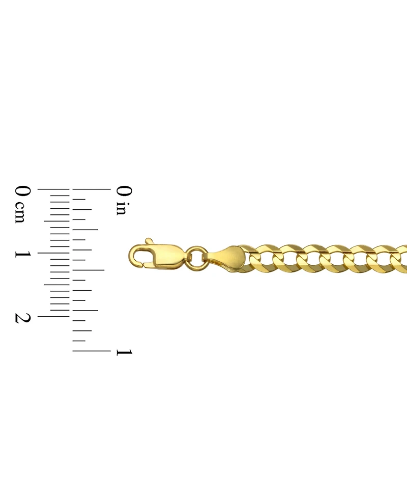Italian Gold Solid Curb Chain 24" Necklace in 10k Yellow Gold