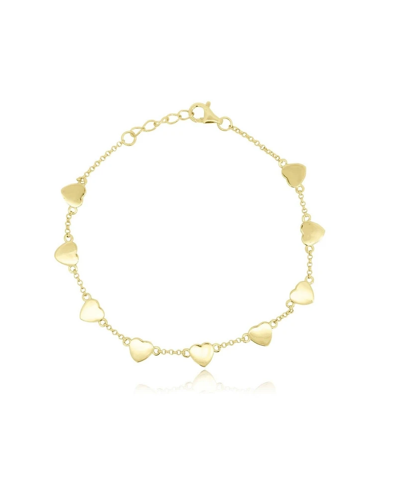 The Lovery Heart Station Chain Bracelet 14K Gold-Plated Sterling Silver