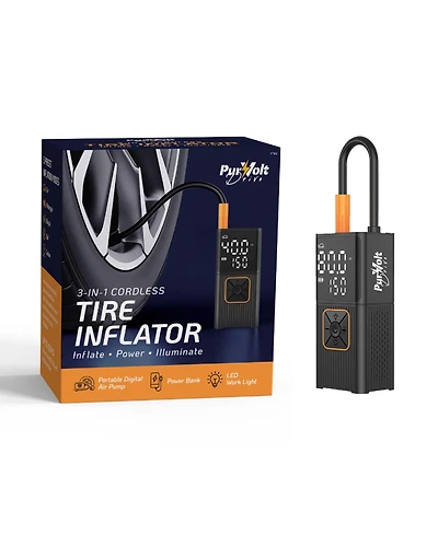 Pursonic 3-in-1 Cordless Tire Inflator- Inflator, Power Bank and Led Light
