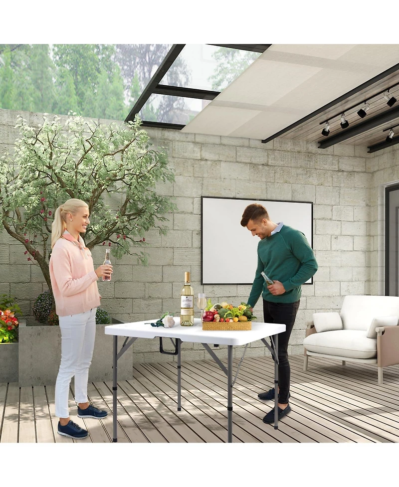 Aofar 34" Folding Card Table Portable Hdpe Indoor Outdoor