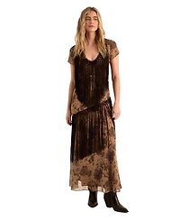 Nasty Gal Women's Floral Chiffon Fringe Maxi Dress