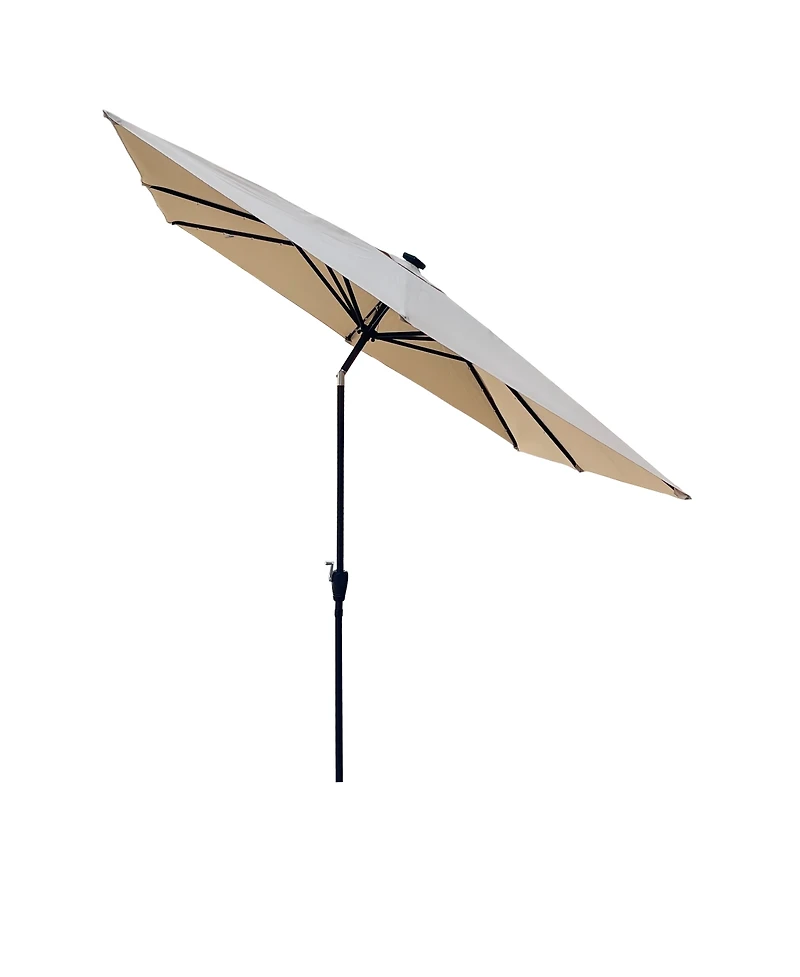 Streamdale Furniture Square 2.5x2.5M Solar Led Patio Umbrella with Crank and Base