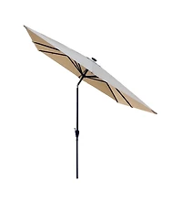 Streamdale Furniture Square 2.5x2.5M Solar Led Patio Umbrella with Crank and Base