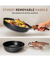 Piscifun 10 Piece Non Stick Detachable Handle Stackable Cookware Set For Rv Camping