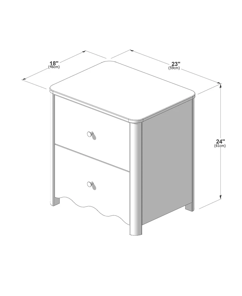 Plank+Beam Sutton 2 Drawer Nightstand, 24 x 18, Blonde