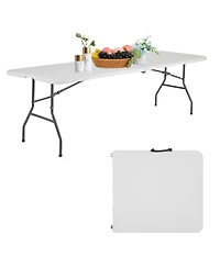 Aofar 8 Feet Folding Table Portable Plastic Steel Frame Lock Handle