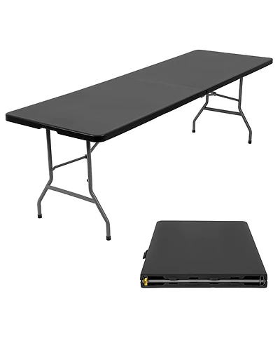 Aofar 8 Feet Folding Table Heavy Duty Plastic Utility Indoor Outdoor Party Dining Lock Function