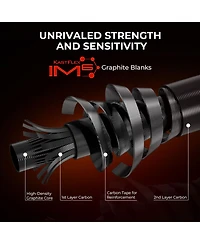 Aofar 2 Pieces + Extra Tip 6'6'' Brutus Fishing Rod Reel Combo IM6 Graphite Eva Handle Freshwater