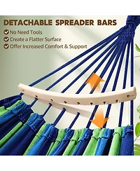Piscifun Portable Cotton Camping Hammock with Detachable Spreader Bar Adjustable Straps Carabiners For Indoor Outdoor Yard Garden