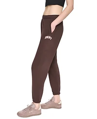 Dkny Sport Women's Mini Puff Varsity Logo Mid-Rise Waistband Joggers
