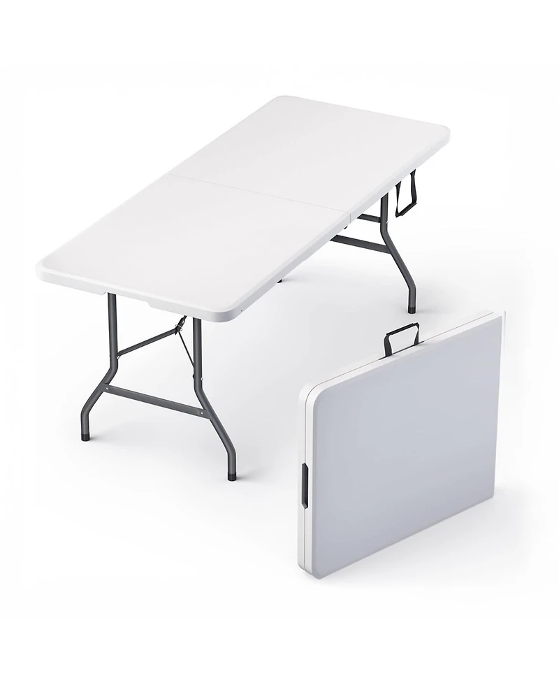 Aofar 6 Feet Folding Table Steel Portable Heavy Duty