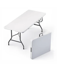 Aofar 6 Feet Folding Table Steel Portable Heavy Duty