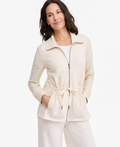 Style & Co Petite LuxLounge Long-Sleeve Collared Tunic, Macy's Exclusive