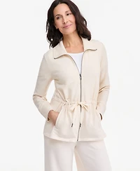 Style & Co Petite LuxLounge Long-Sleeve Collared Tunic, Macy's Exclusive