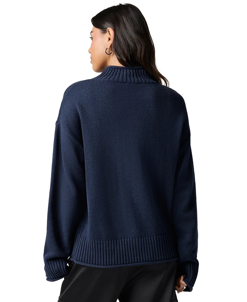 Florence By Mills Juniors' Mock Neck Long-Sleeve Sweater