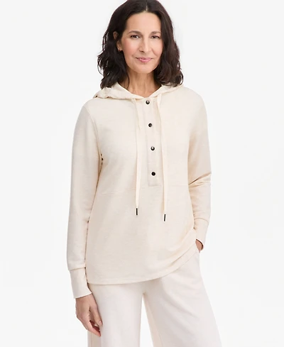 Style & Co Petite LuxLounge French Terry V-Neck Hoodie with Drawstring, Macy's Exclusive