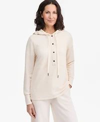 Style & Co Petite LuxLounge French Terry V-Neck Hoodie with Drawstring, Macy's Exclusive