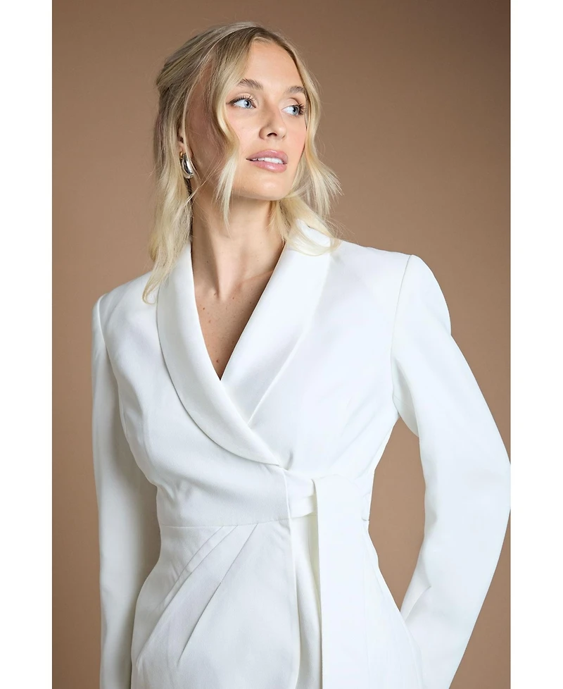 Coast Women's Bridal Satin Wrap-Front Blazer