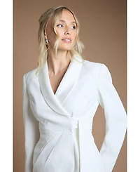Coast Women's Bridal Satin Wrap-Front Blazer