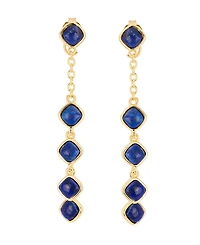 Macy's Gold-Plated Genuine Lapis Howlite Turquoise Front and Back Drop Earrings