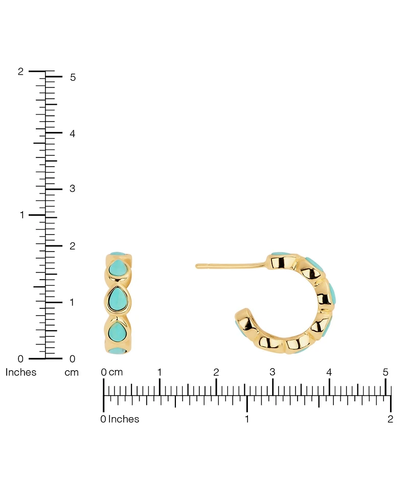 Macy's Gold-Plated Howlite Turquoise Pear Hoop Earrings