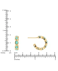 Macy's Gold-Plated Howlite Turquoise Pear Hoop Earrings