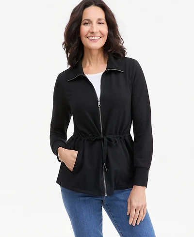 Style & Co Women's LuxLounge French Terry Zip Up Jacket, Macy's Exclusive