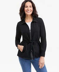 Style & Co Women's LuxLounge French Terry Zip Up Jacket, Macy's Exclusive