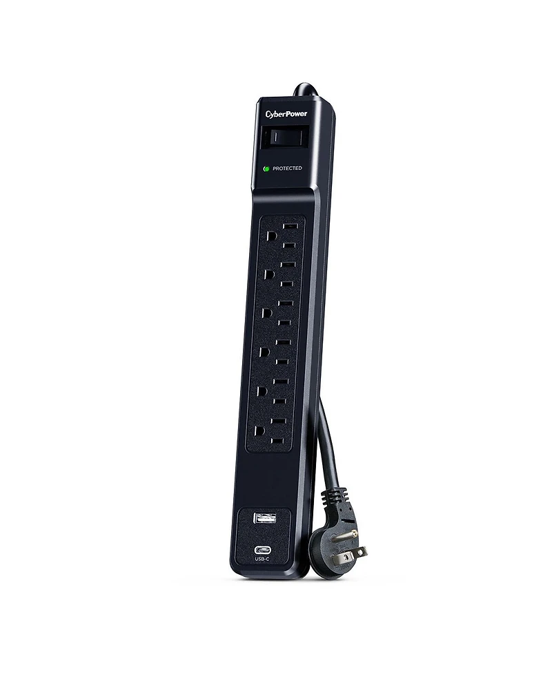 CyberPower CSP604UC 6-Outlet 1500-Joule Surge Protector with Usb Charging for Computers, Tablets & Smartphones